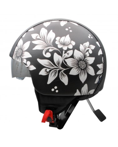 Casco jet donna con fiori