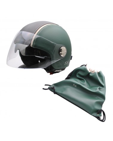 Casco vintage con sacca zaino